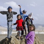 Kyrgiz nomadic kids in Alichur Valley, Pamir