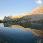Alauddin lake and Chimtarga peak, Fann Mountains, Tajikistan